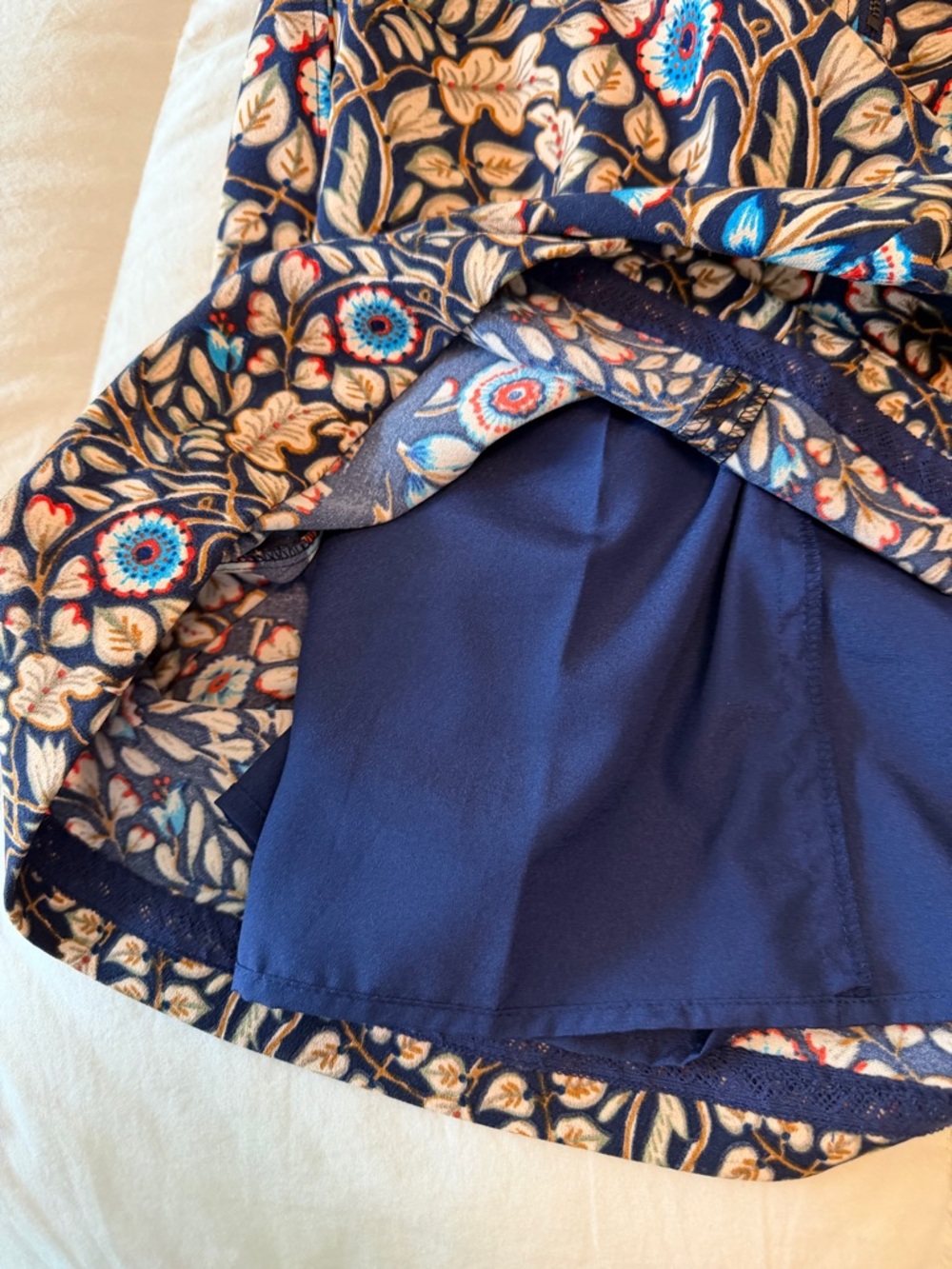 Maeve Navy Floral Patterned Dress with Blue and Cream Accents - Picture 5 of 6
